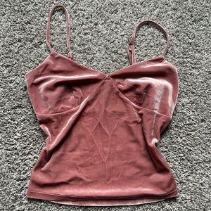 Pink velvet tanktop
